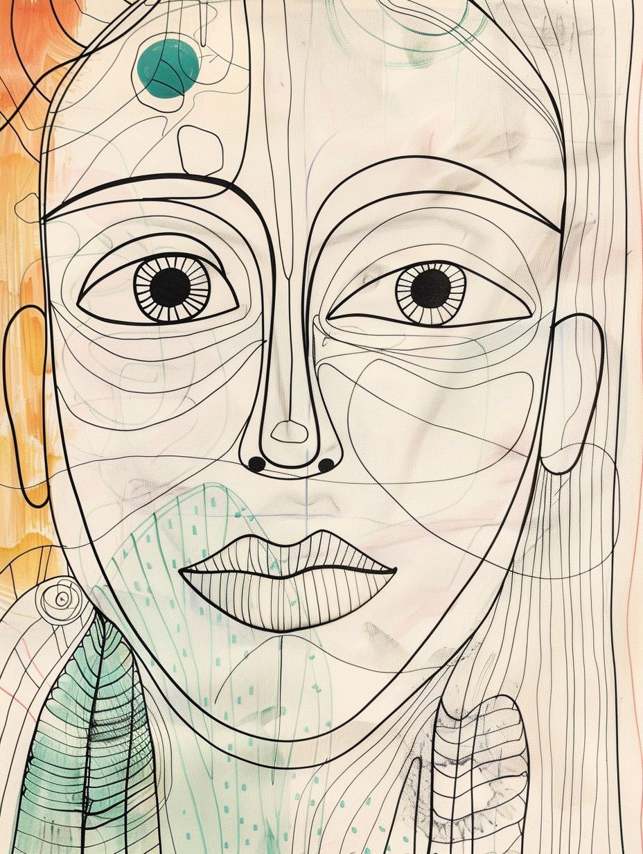 Fragmented Soul in Vibrant Lines - Image 3