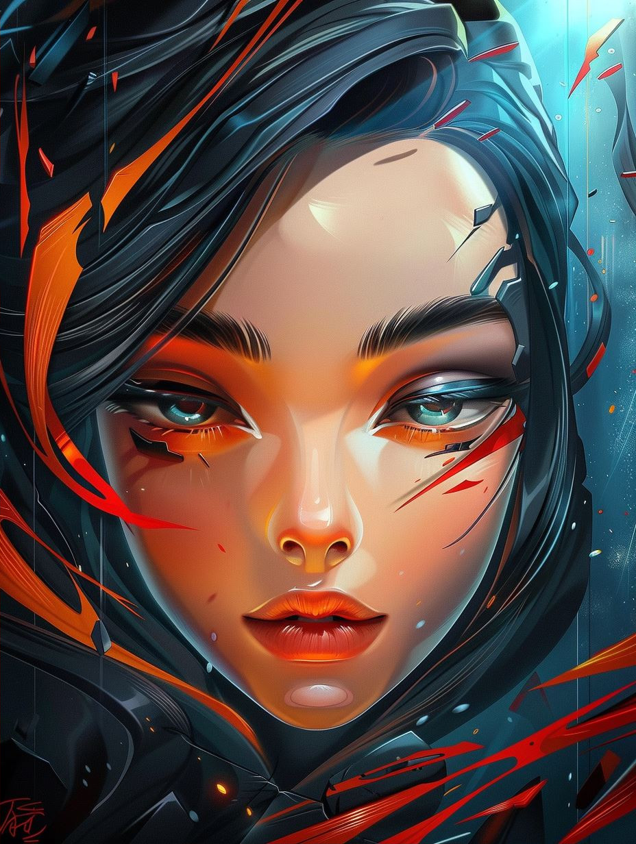 Fire and Ice Cyberpunk Portraits - Image 2