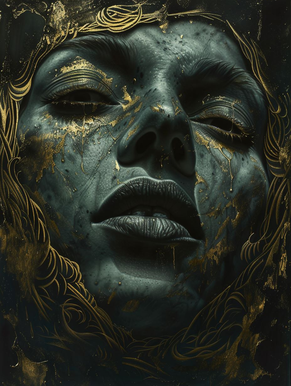 Gilded Emerald Ethereal Visage - Image 4
