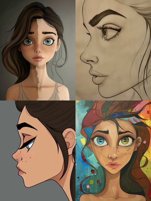 Digital Art Portraits: Four Artistic Styles