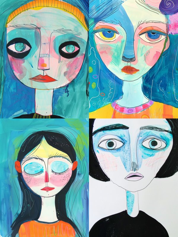 Abstract Portraits of Ethereal Faces
