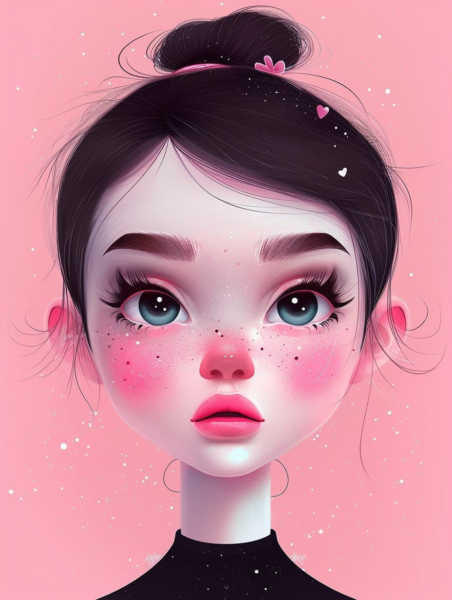 Whimsical Pink Dream Portraits - Image 3