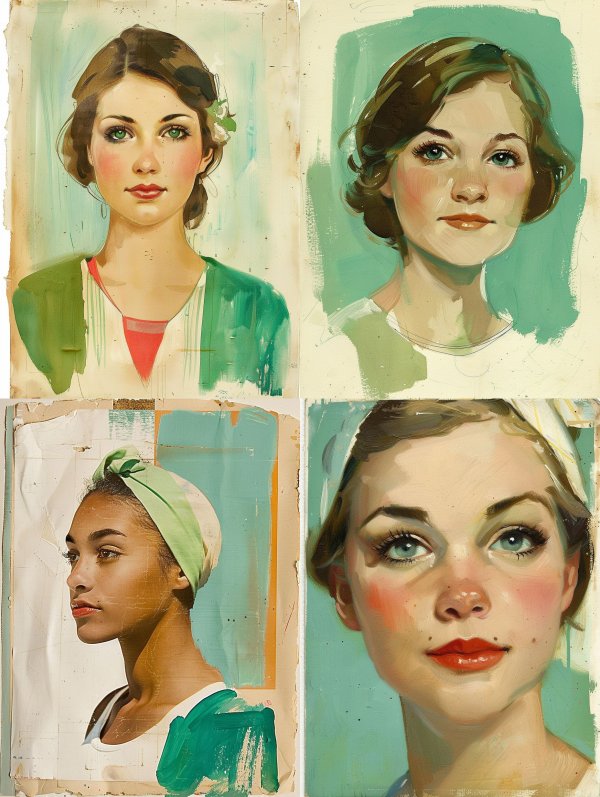 Vintage Mid-Century Portrait Studies