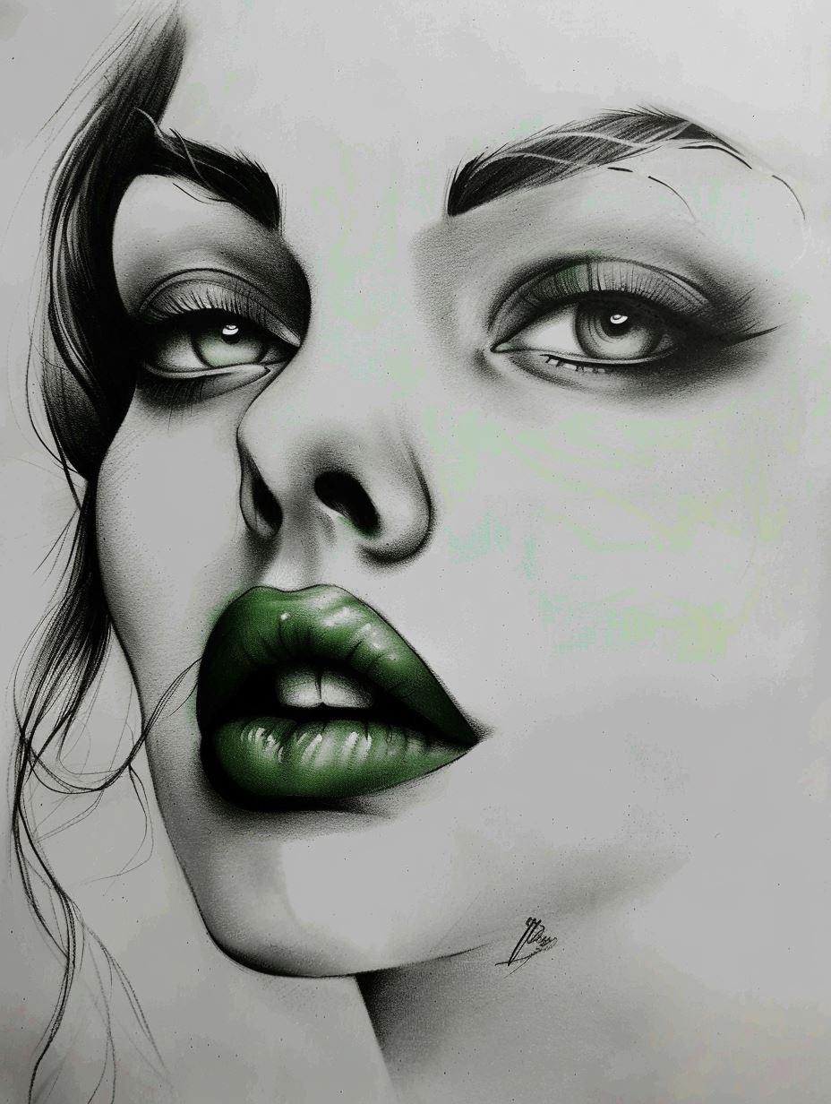 Ethereal Gaze: Charcoal Portrait Studies - Image 3