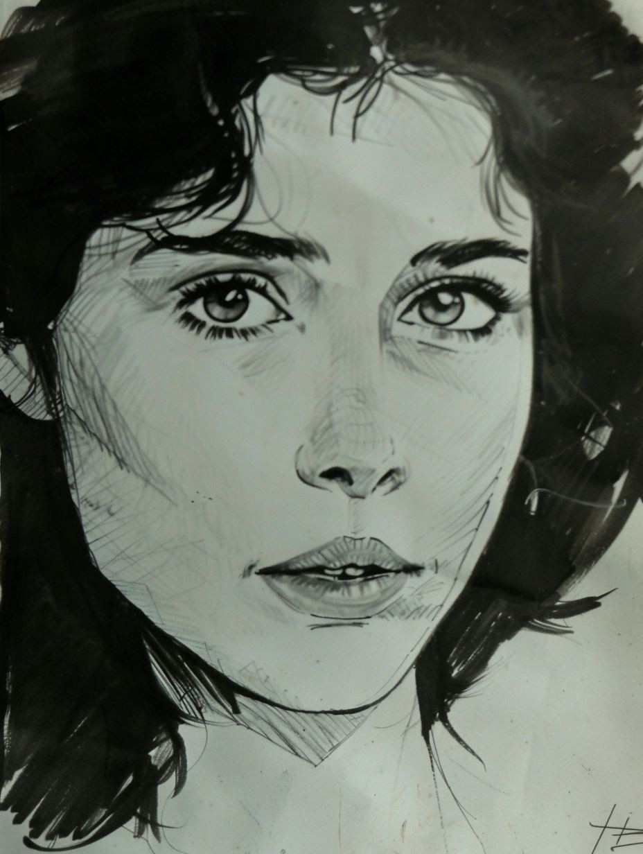 Contrast of Ink and Oil Portraits - Image 1