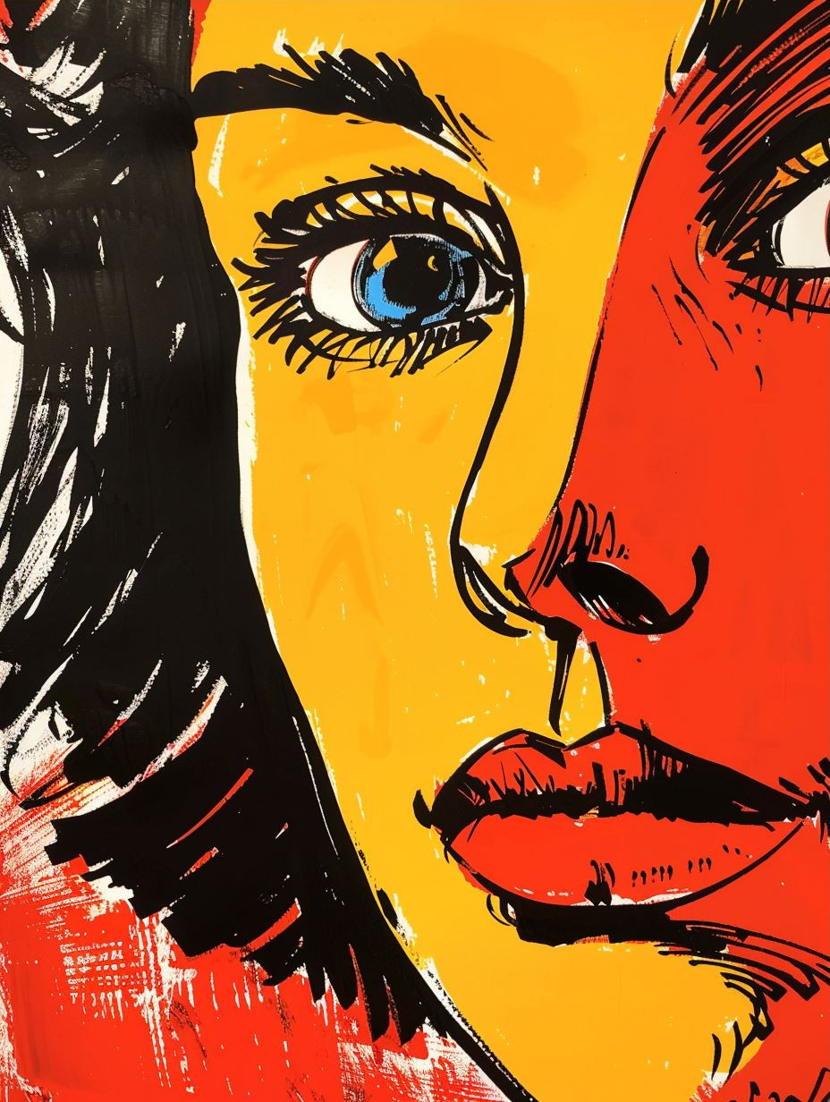 Bold Pop Art Portrait Grid - Image 3