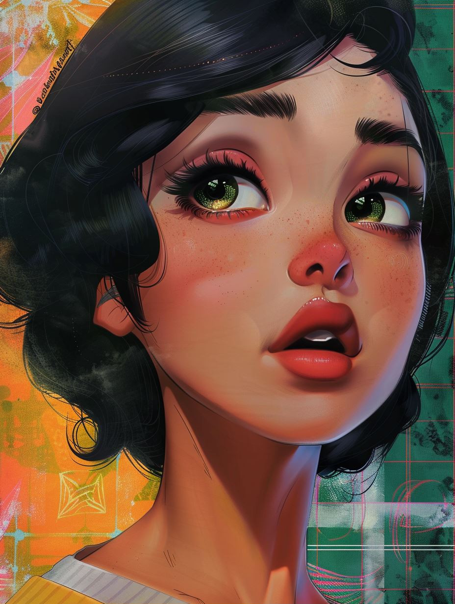 Ethereal Gaze in Digital Pastel - Image 1
