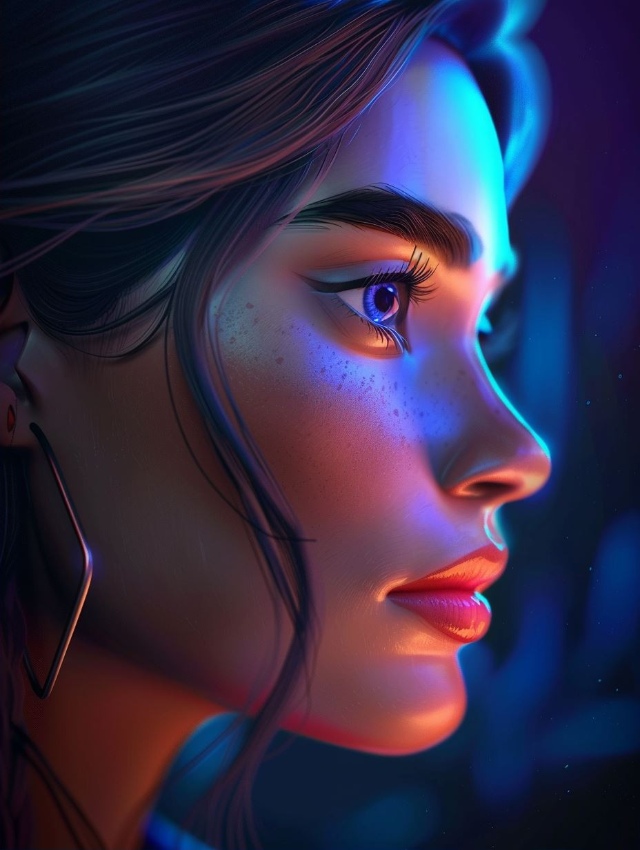 Neon Glow Portrait - Image 2