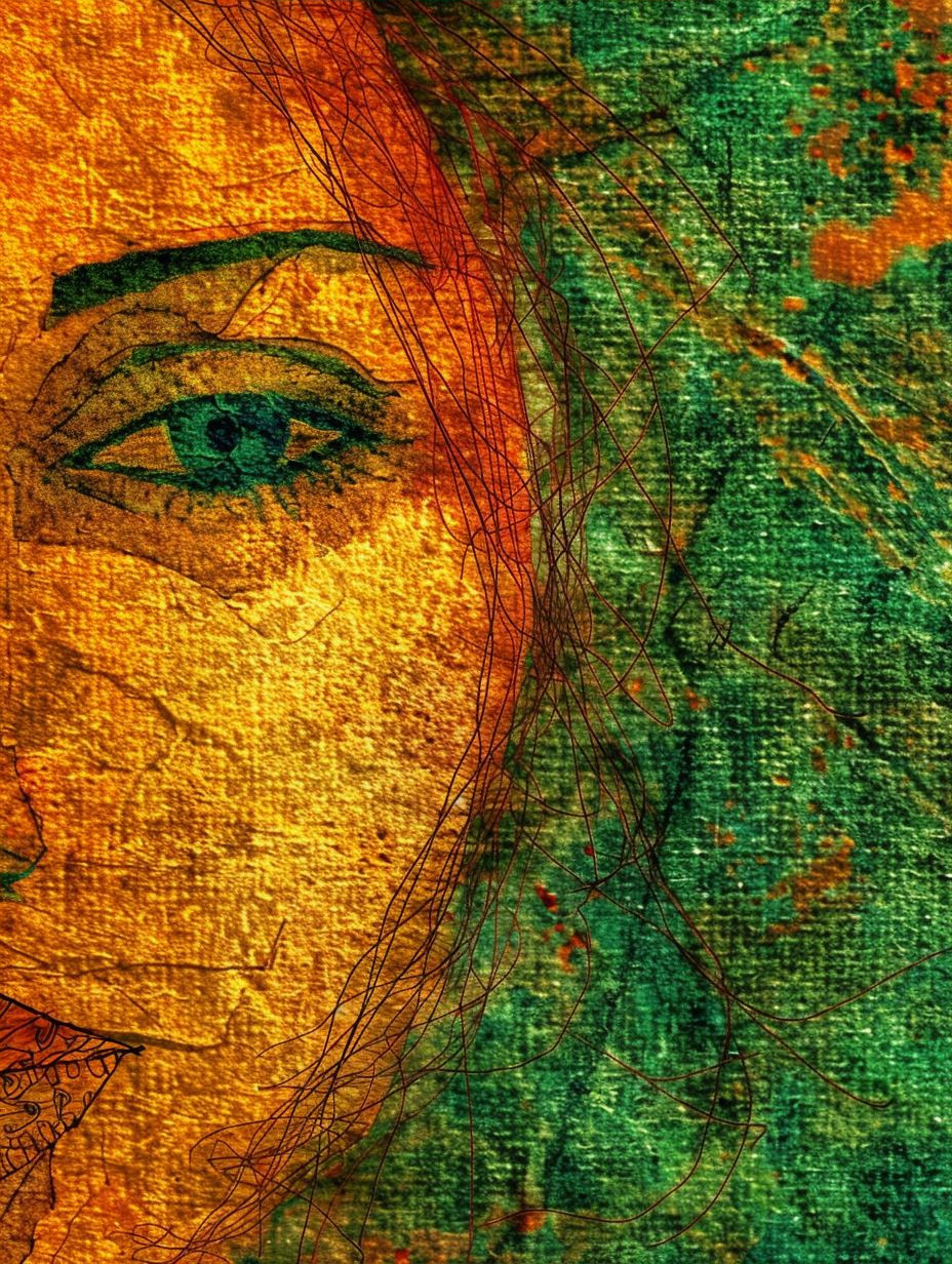 Ethereal Gaze in Textured Gold - Image 4