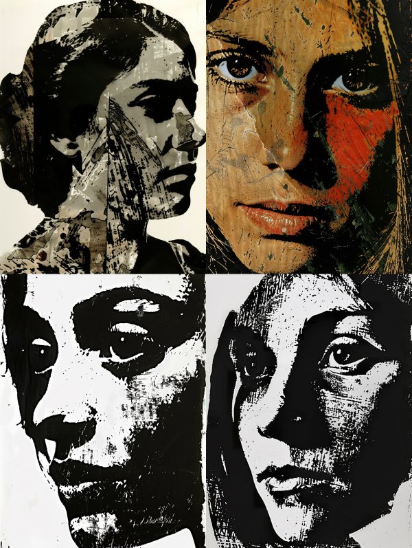 Abstract Gritty Portrait Collage