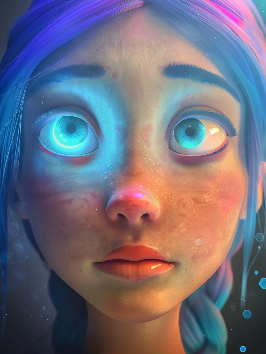 Neon Dreams: Ethereal Digital Portraits - Image 1