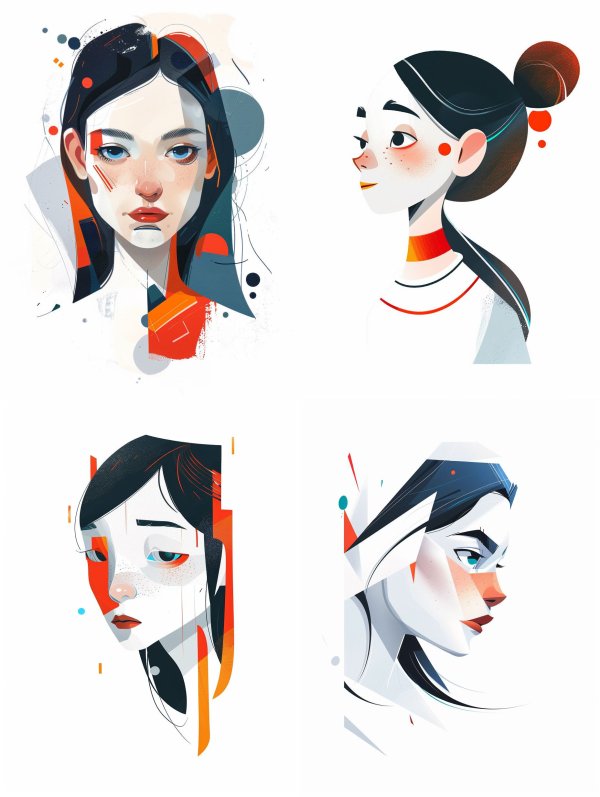 Modern Minimalist Asian Portraits