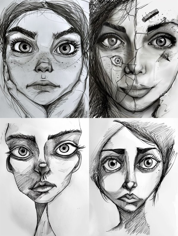 Emotional Graphite Portrait Studies