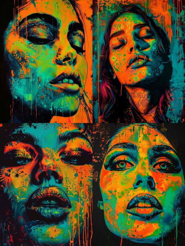 Neon Dreams: A Psychedelic Portrait Study