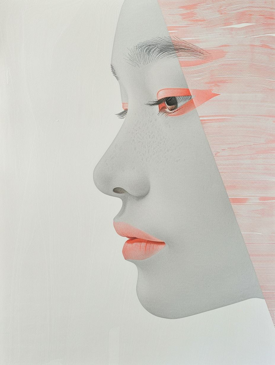 Ethereal Crimson Layered Portrait - Image 3