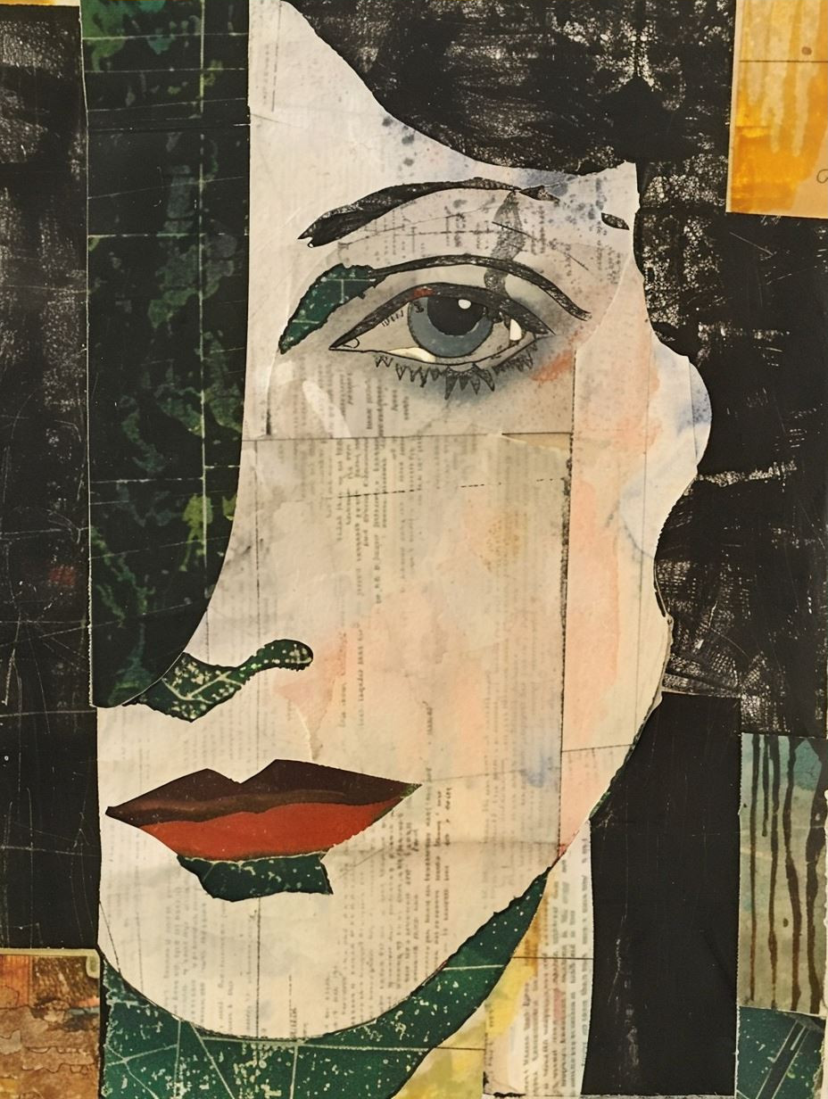 Abstract Mixed Media Portrait Collage - Image 3