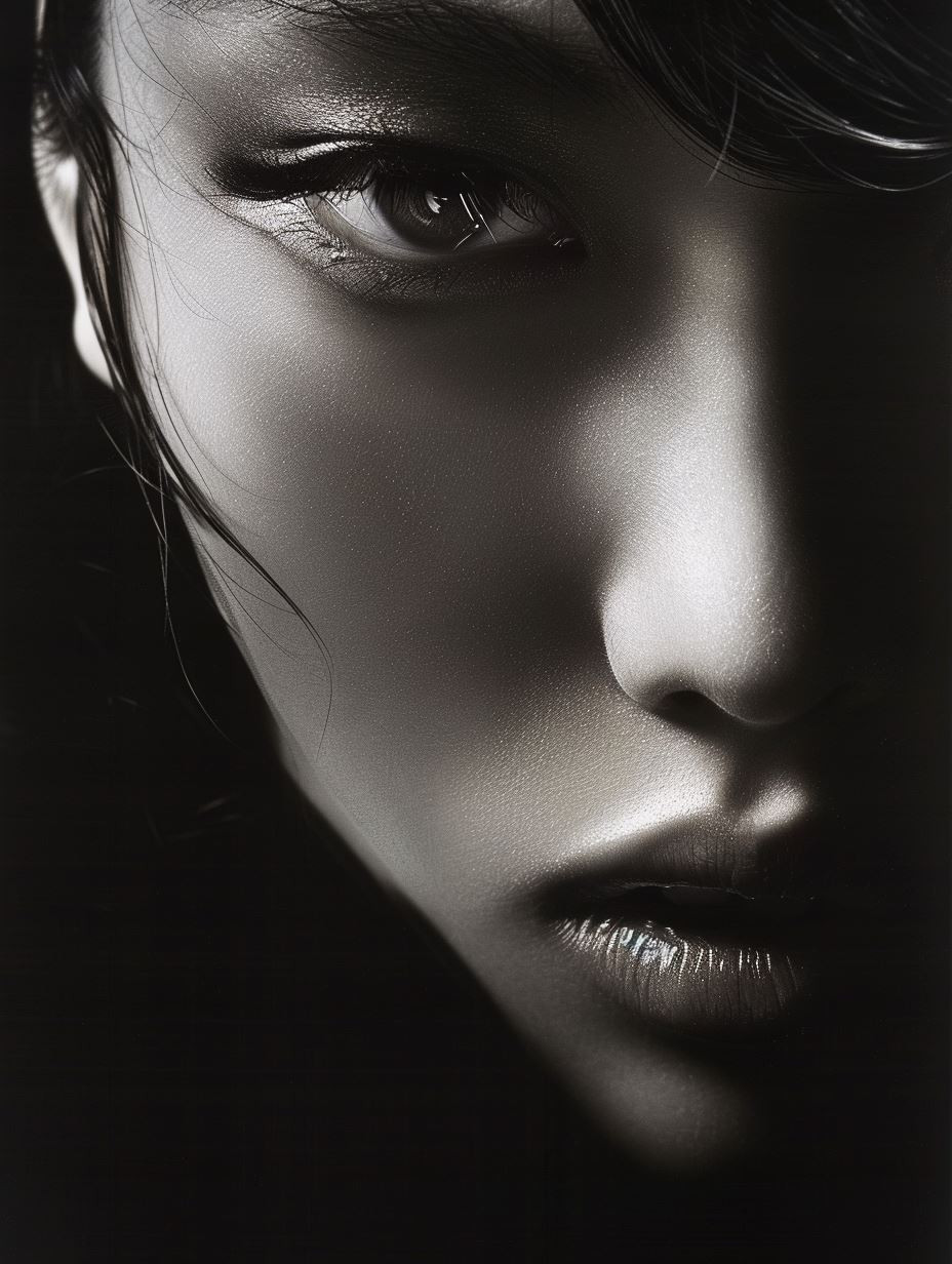 Crimson Lips in Noir Shadow - Image 3