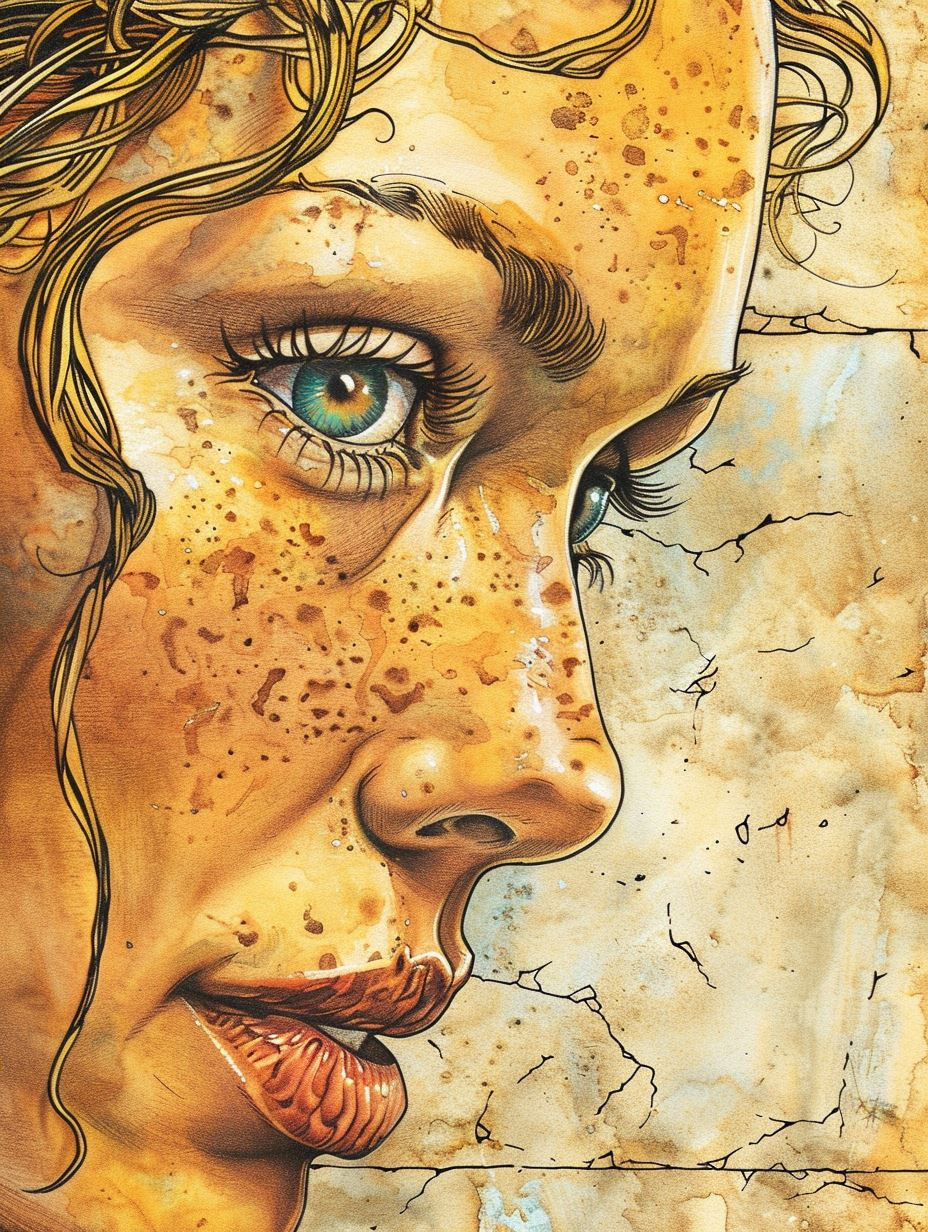 Ethereal Freckled Portraits in Golden Hues - Image 2