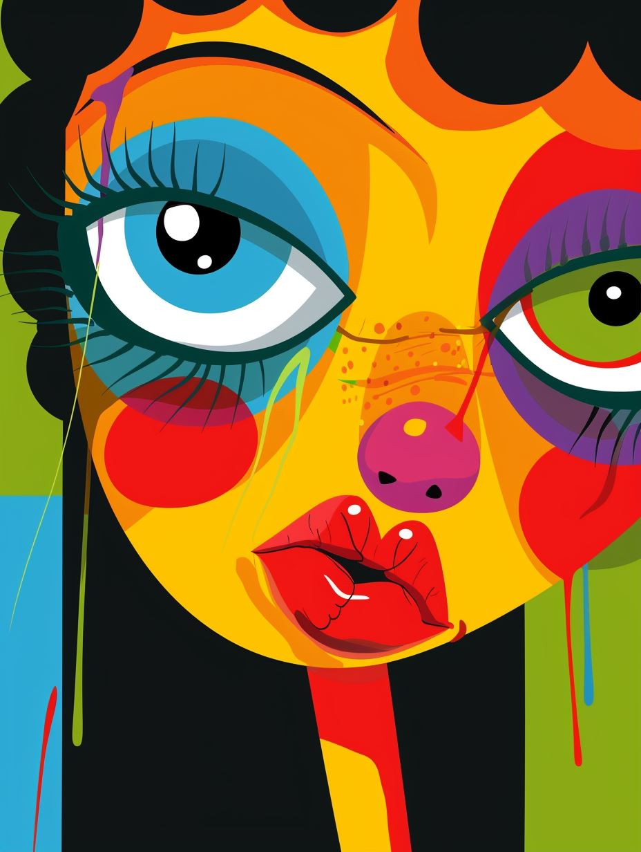 Vibrant Abstract Portraiture Study - Image 1