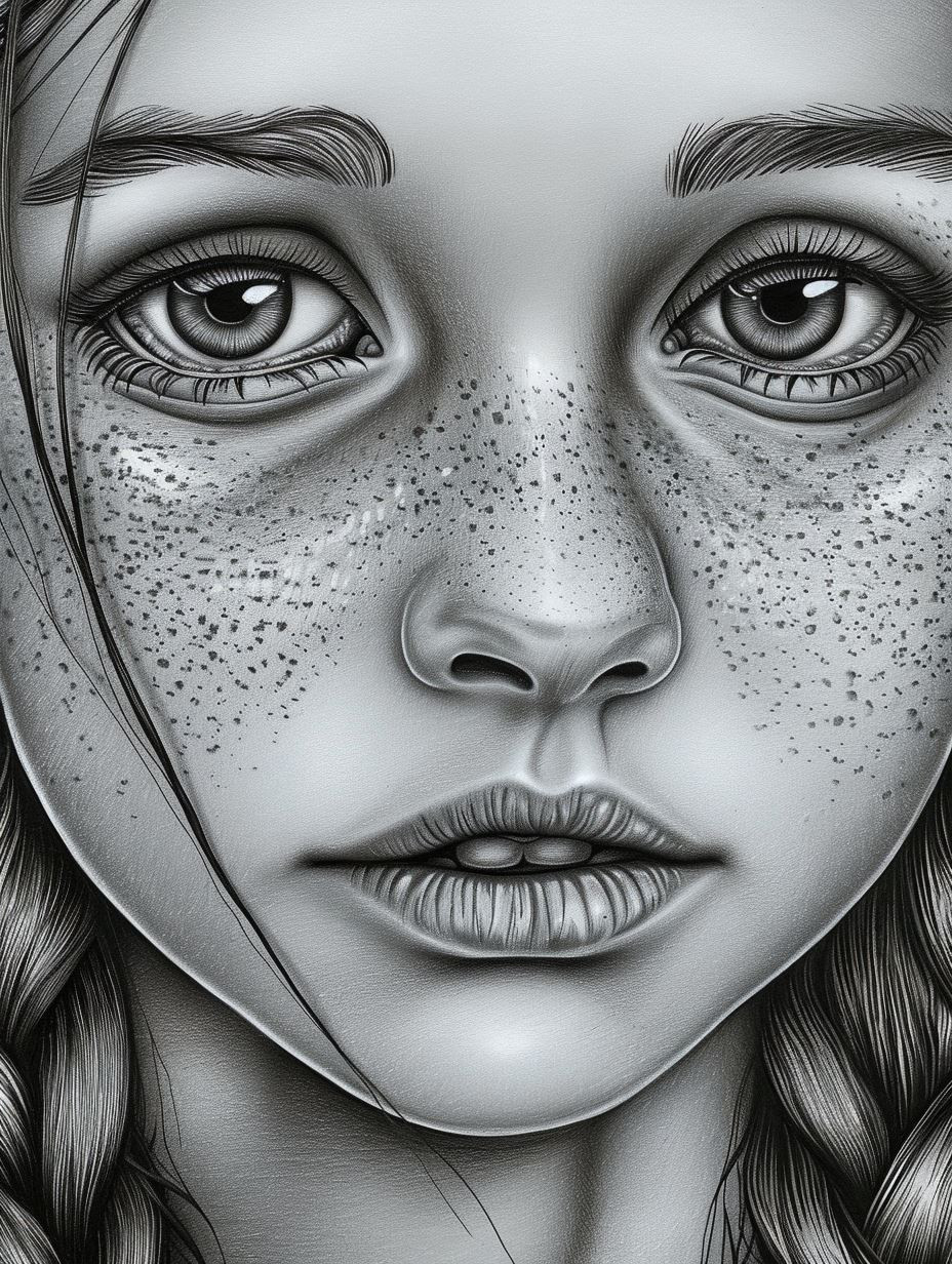Ethereal Stippled Portrait Study - Image 2