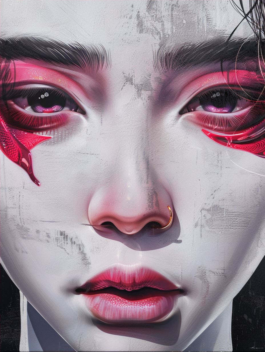 Crimson Ethereal Cyberpunk Portraits - Image 4