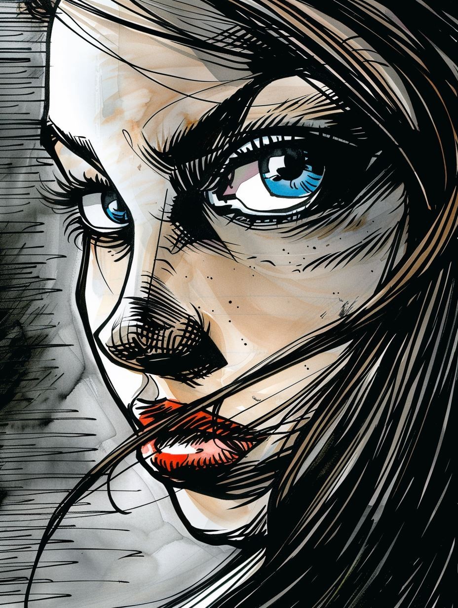 Ink Etched Amber Gaze - Image 3