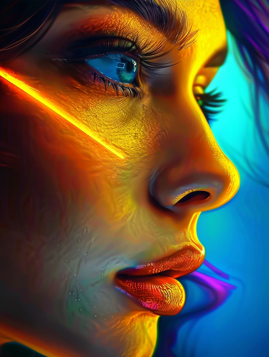 Neon Glow Cybernetic Portraiture - Image 3