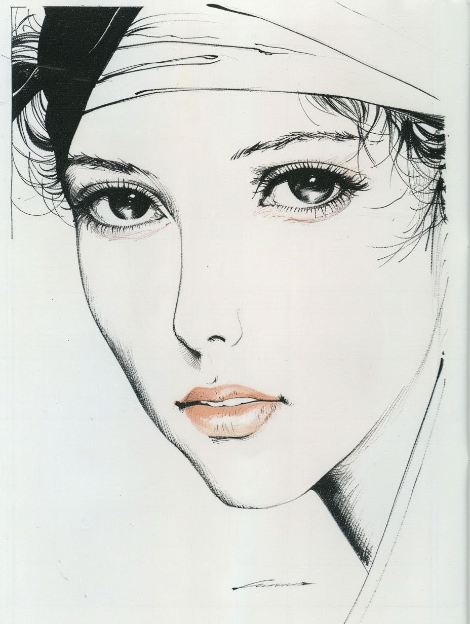 Ethereal Monochrome High Fashion Portrait - Image 3