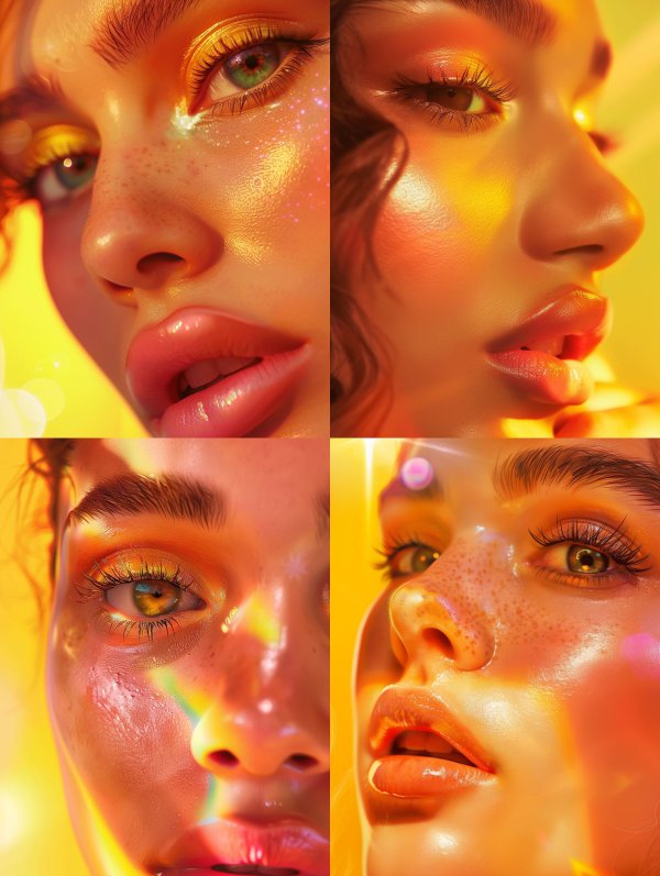 Golden Hour Glow Beauty Collage