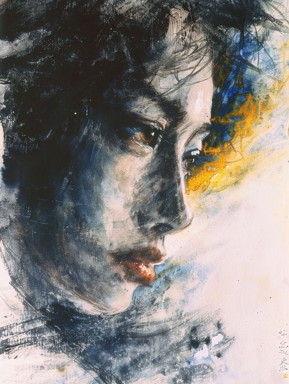 Ethereal Portraits in Blue Hues - Image 1
