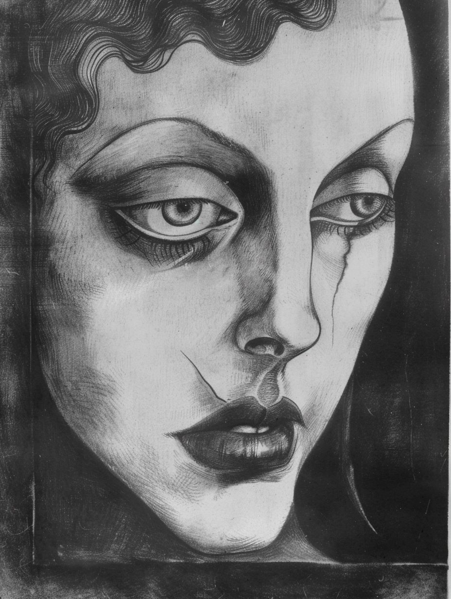 Melancholy Charcoal Gaze - Image 1