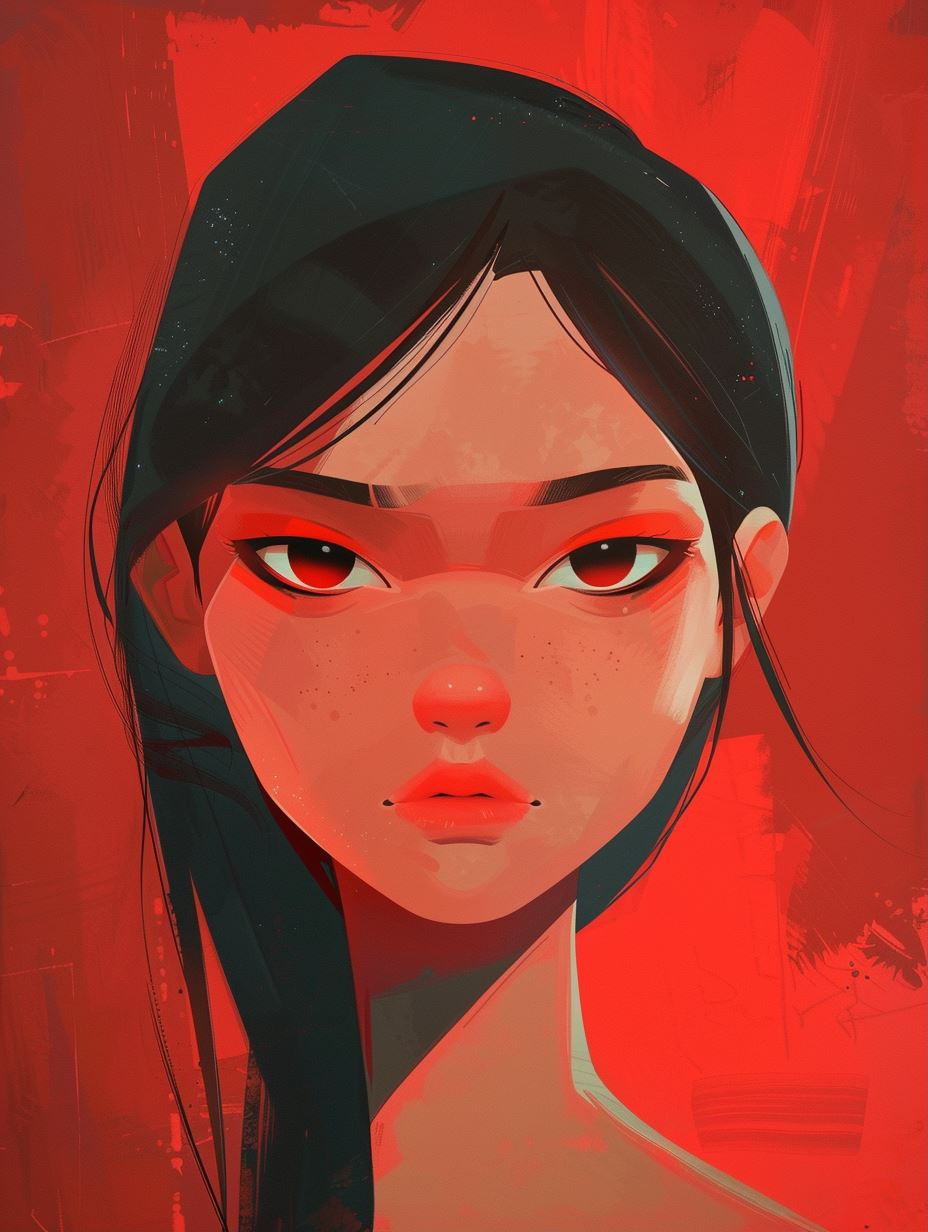 Crimson Visions: Four Faces of Contrast - Image 1