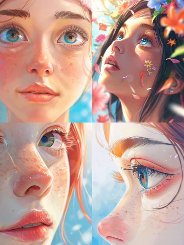 Ethereal Digital Portraits of Freckled Young Women