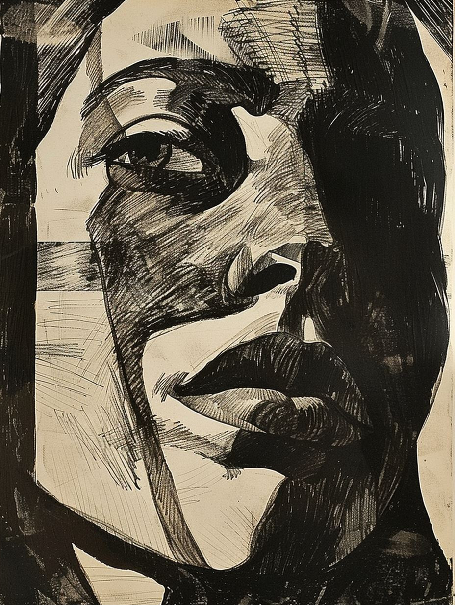 Dramatic Monochromatic Expressionist Portraits - Image 2