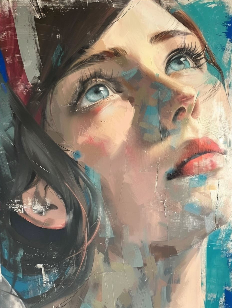 Azure Dreams: Digital Portrait Series - Image 4
