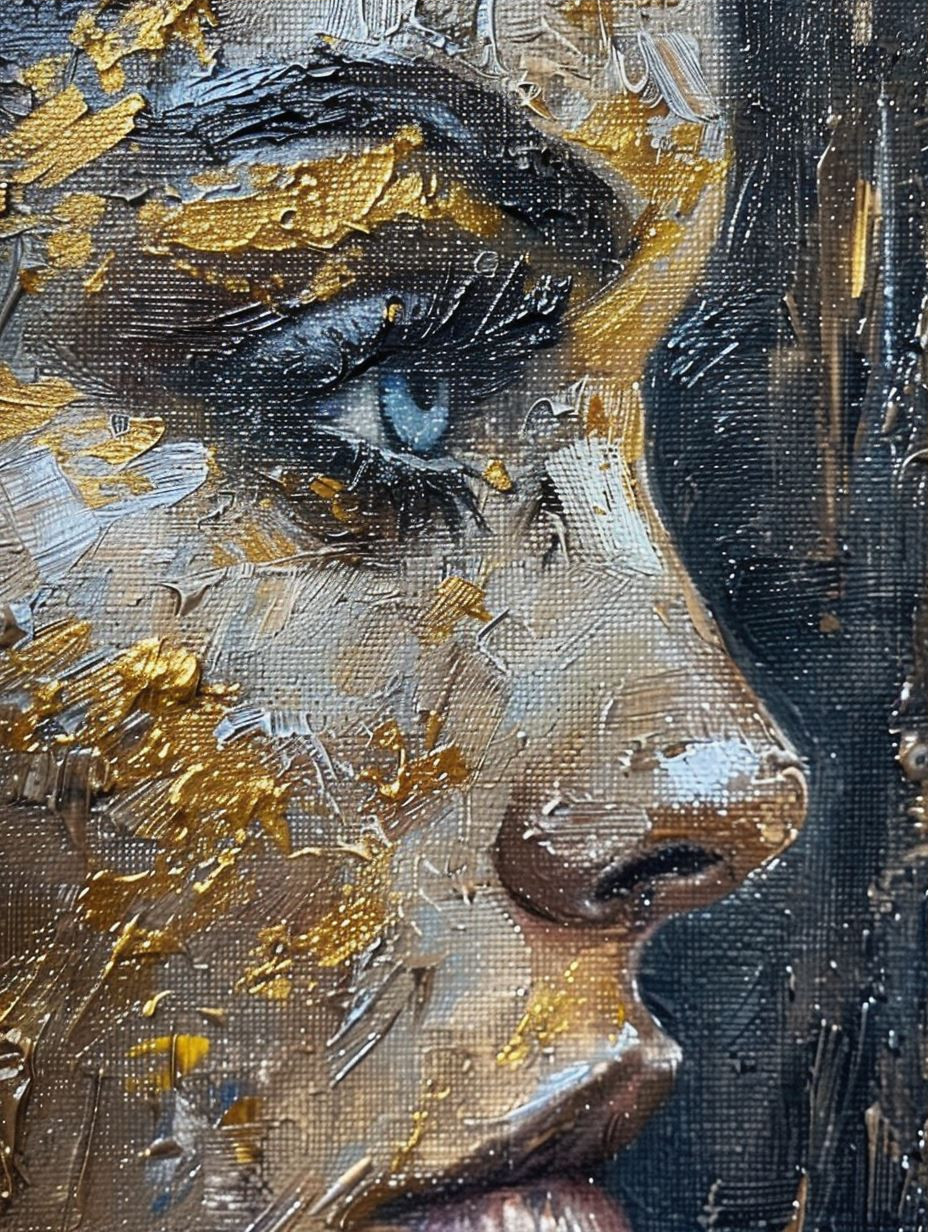 Gilded Texture Portrait Study - Image 3