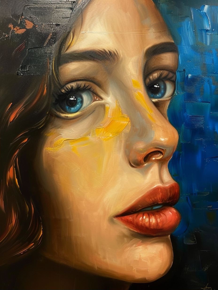 Dual Gaze Oil Portrait - Image 2