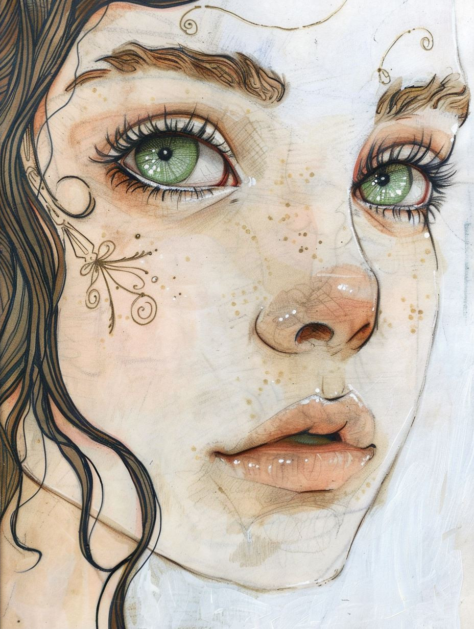 Ethereal Gazes in Watercolor - Image 2