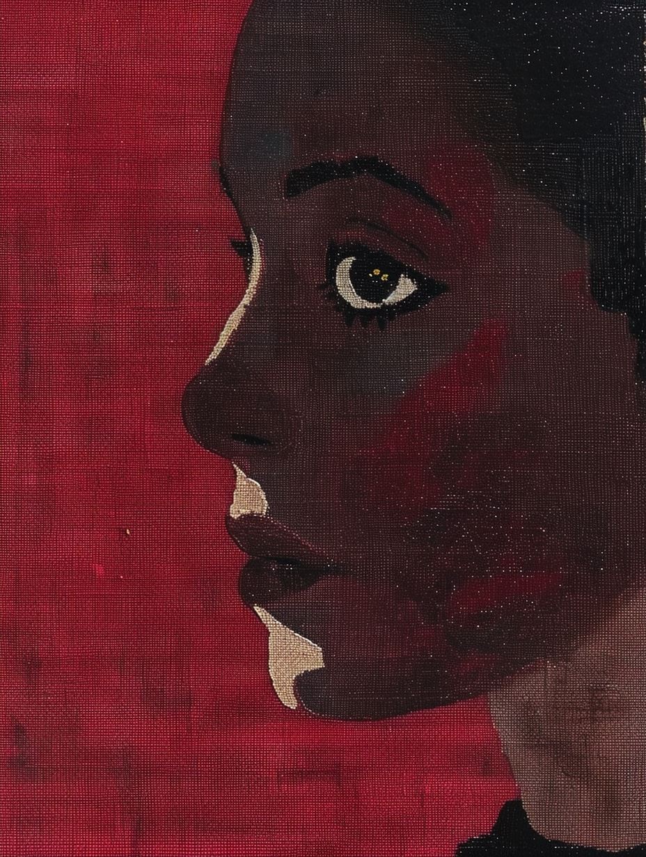 Vintage Textile Portrait Study - Image 2