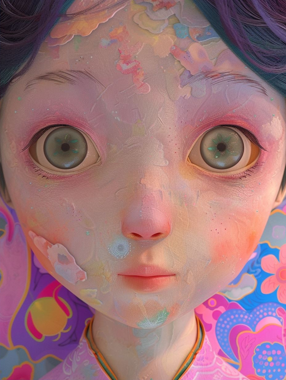 Neon Pastel Dreamscape Portrait - Image 2