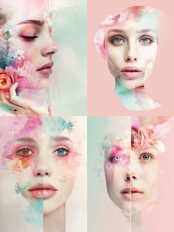 Ethereal Floral Portraits in Watercolor