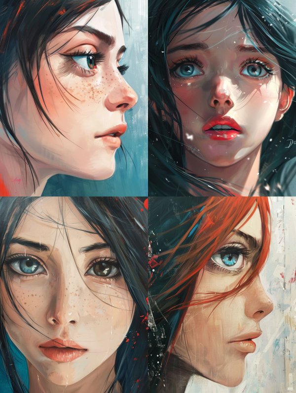 Ethereal Gazes: A Digital Portrait Study