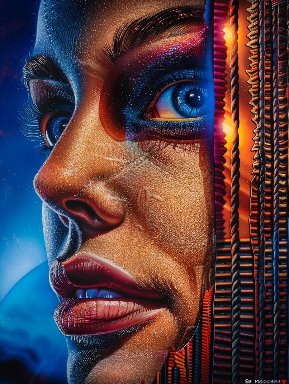 Cybernetic Gaze of Neon Light - Image 1