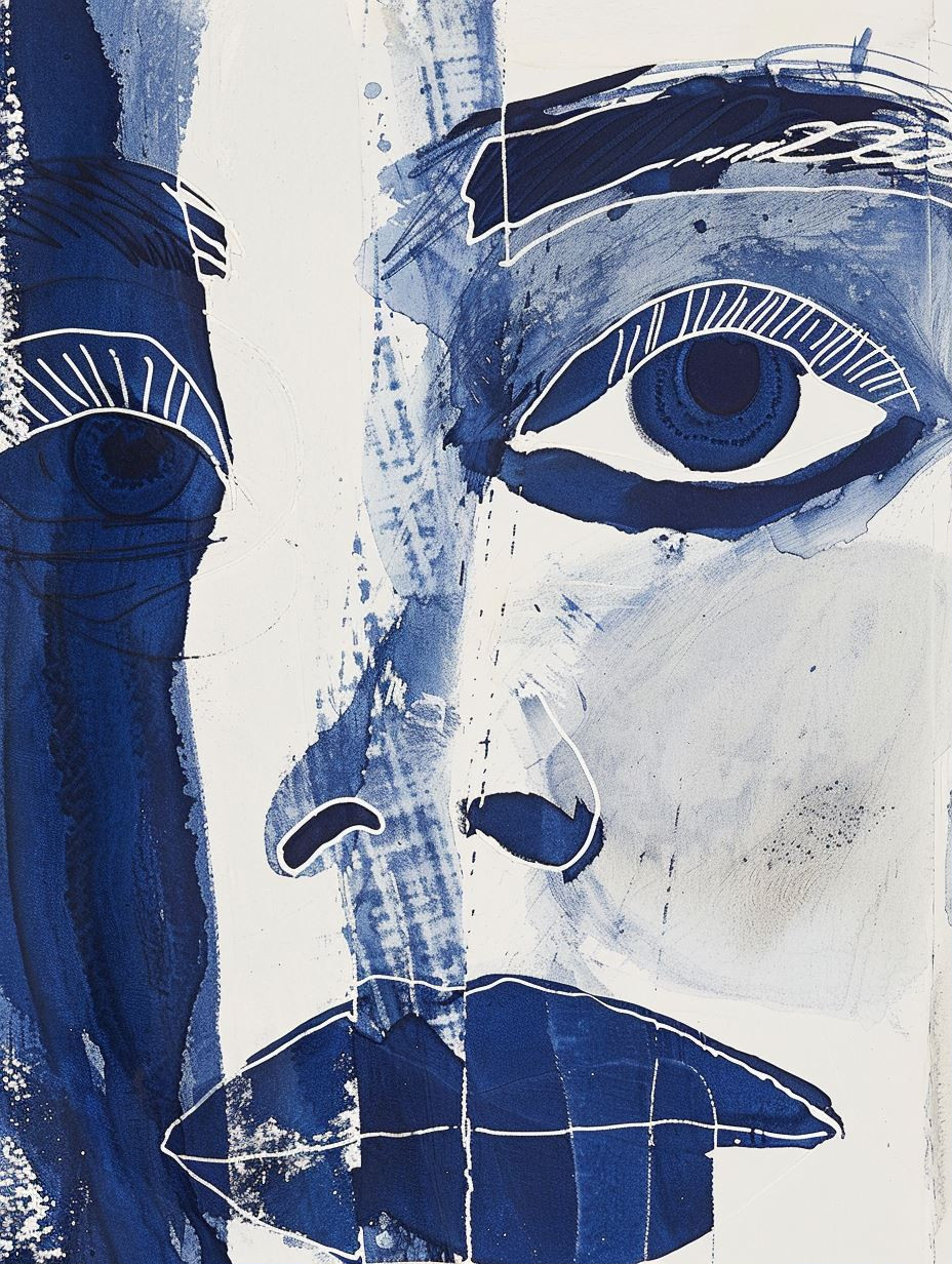 Indigo Dreams Abstract Portraiture - Image 1