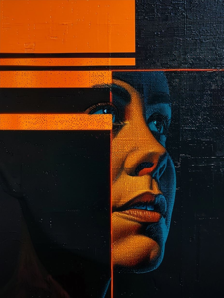 Geometric Noir Portrait Study - Image 4