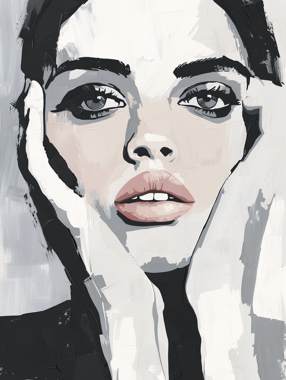 Modern Muse: A Four-Panel Portrait - Image 1