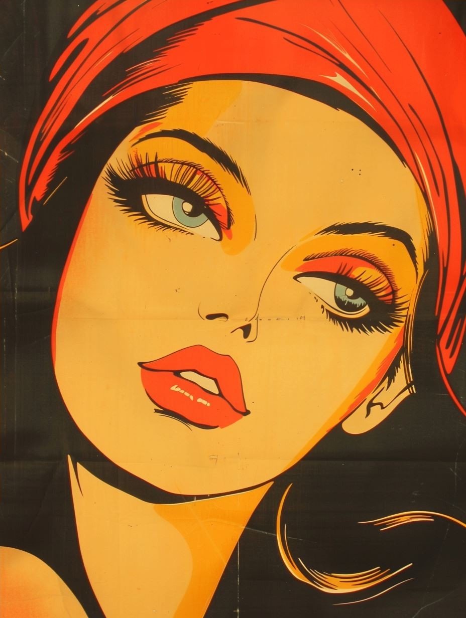 Vintage Retro Anime Portrait - Image 4