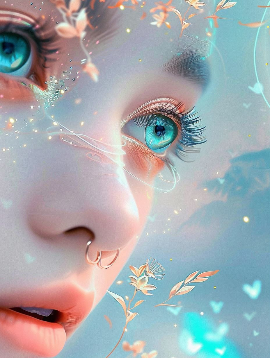 Ethereal Azure Dreamscape Portrait