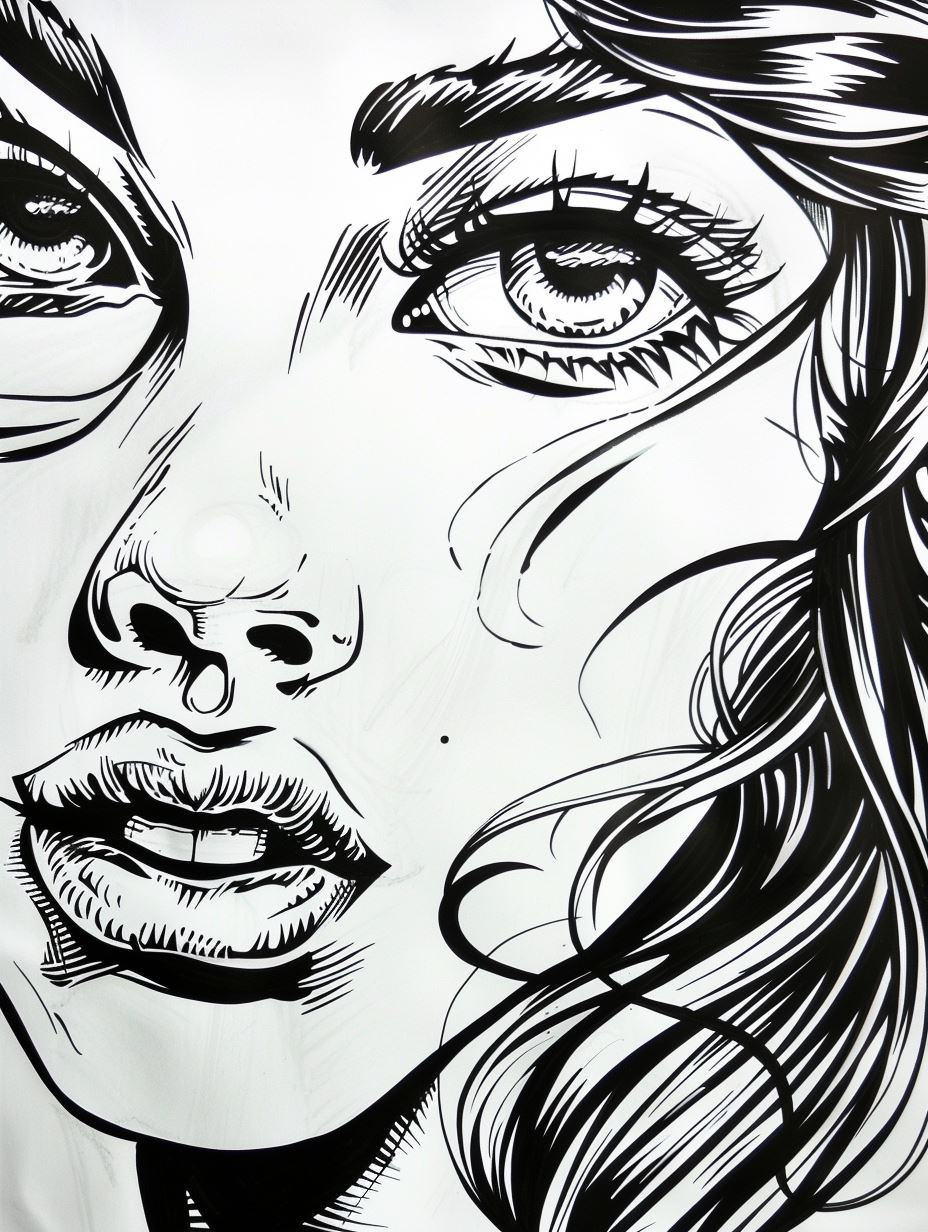 Bold Ink Portraiture Study - Image 1