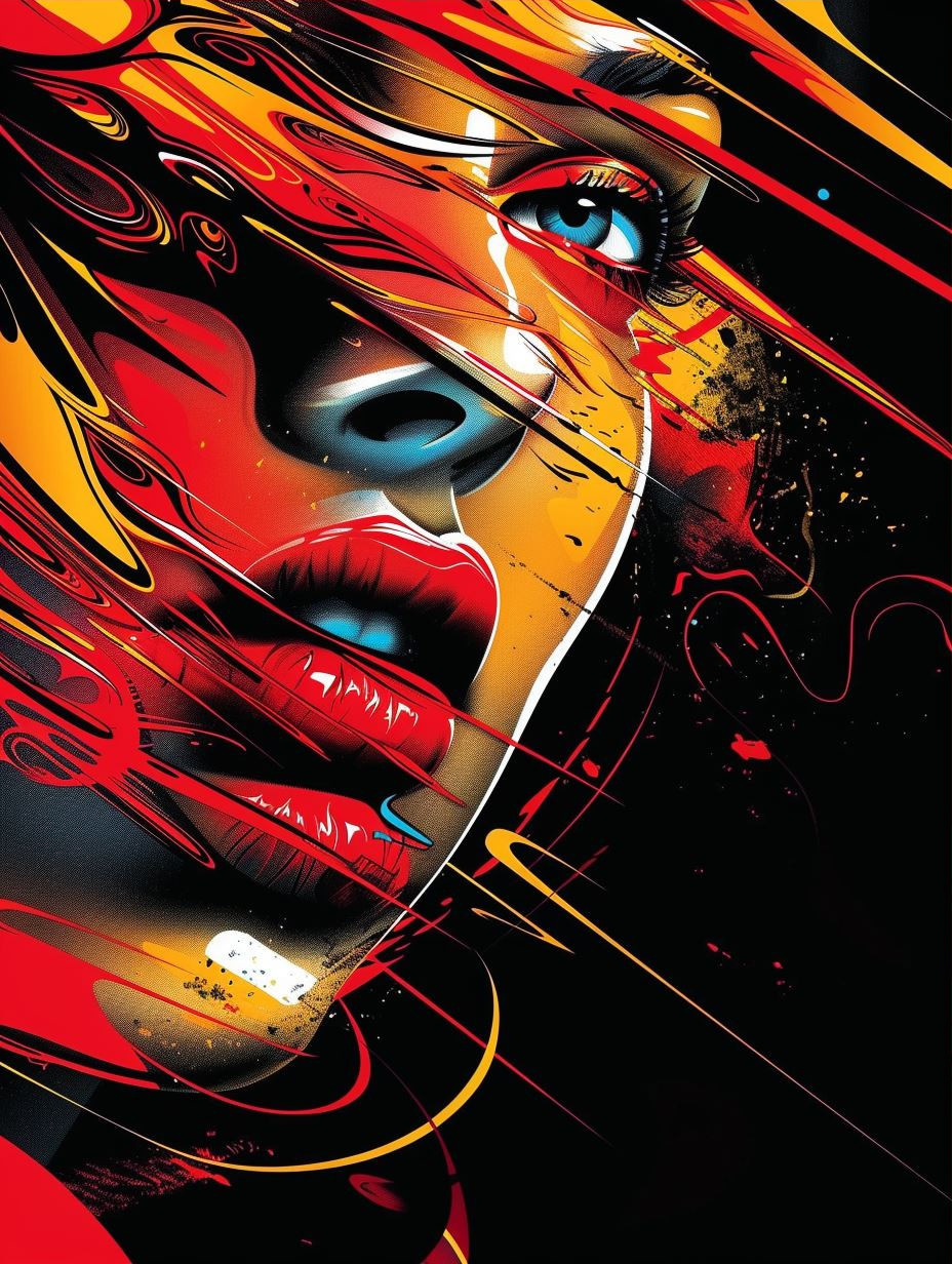 Vibrant Liquid Neon Portrait - Image 3